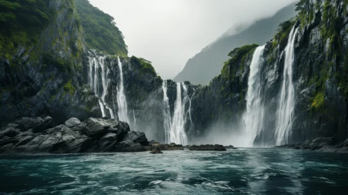 Majestic Waterfall in Tranquil Valley