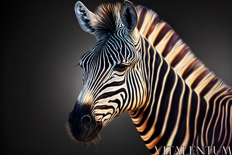 Captivating Realistic Zebra Portrait | Digital Art AI Image
