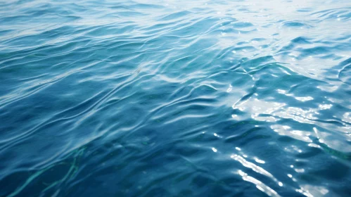 Deep Blue Ocean Surface Close-Up
