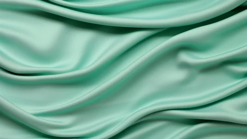 Elegant Mint Green Silk Fabric with Soft Waves