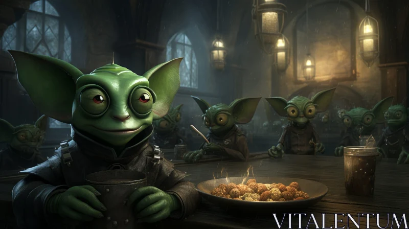 Enchanting Goblin Tavern Scene AI Image