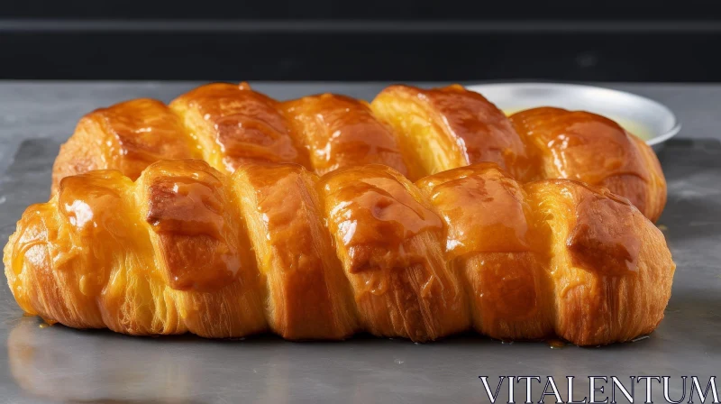 AI ART Golden Crusted Braided Pastry Close-up