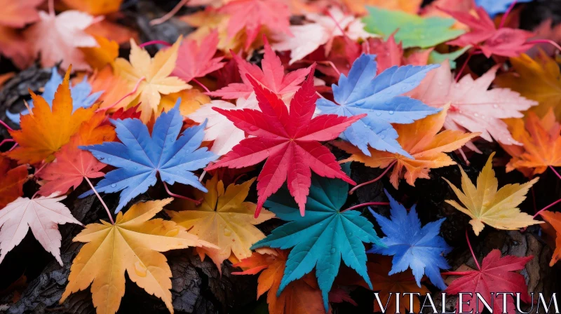 AI ART Vibrant Autumn Leaves Close-up