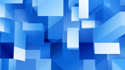Blue and White Geometric 3D Pattern Art