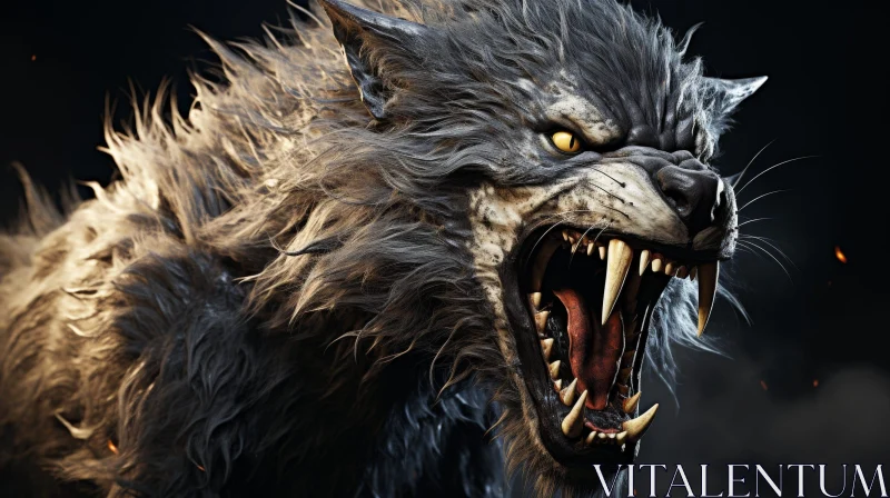 Fierce Werewolf Digital Painting AI Image