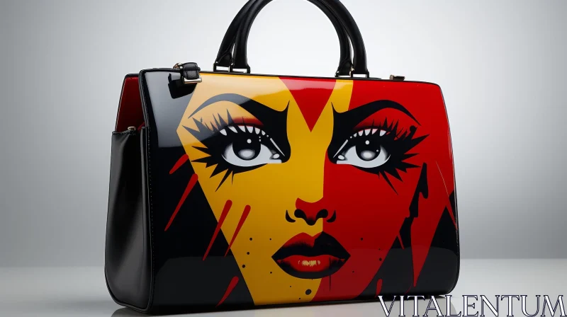 Handbag with Painted Face - Fashion Photography AI Image