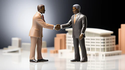 Professional Businessmen Handshake 3D Rendering