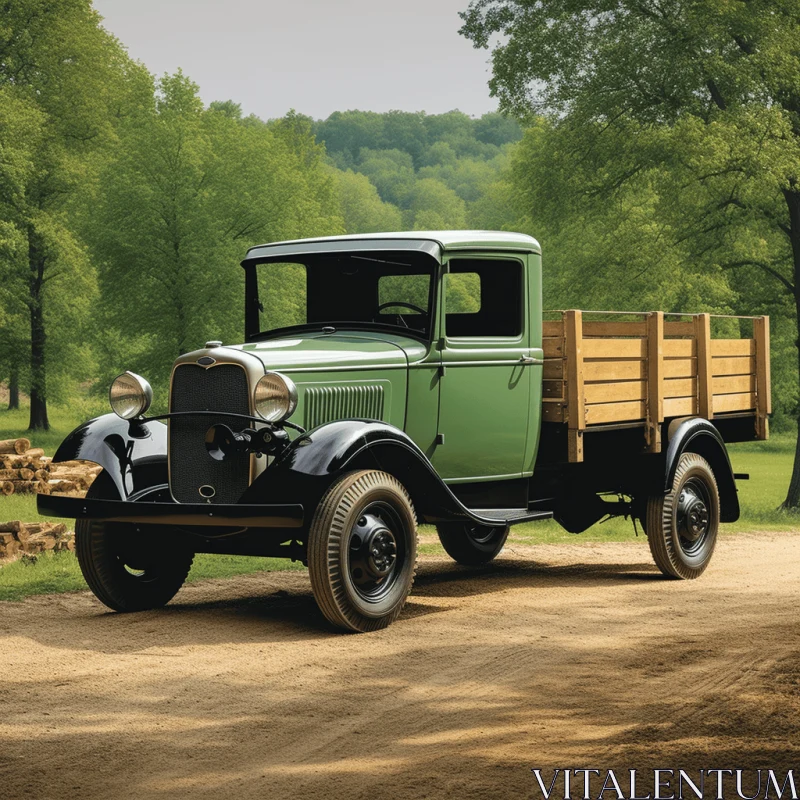 Green Pickup Truck - Refined Elegance and Exquisite Craftsmanship AI Image