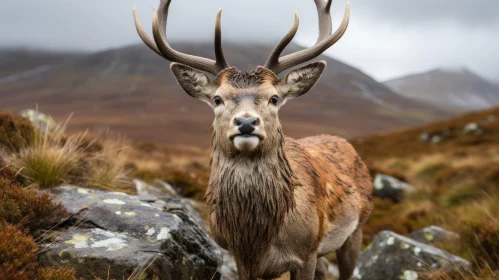 Majestic Red Deer Stag in Scottish Highlands