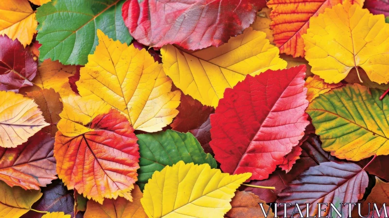 AI ART Autumn Leaves Close-up: Warm Color Palette