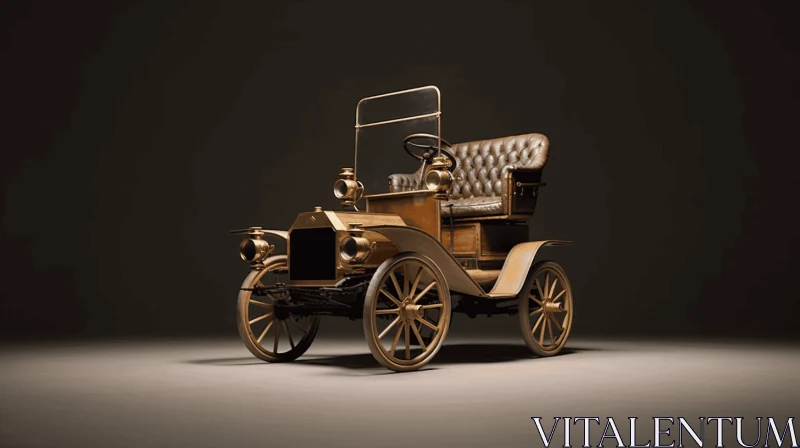 Captivating Old-Fashioned Car Against a Dark Background AI Image