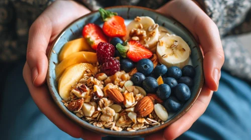 Nutritious Bowl of Fruits and Nuts