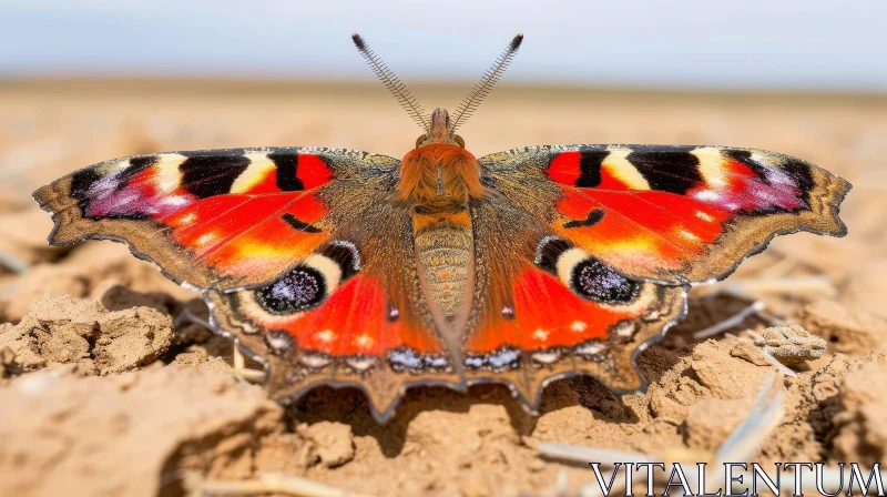 Peacock Butterfly with Open Wings AI Image