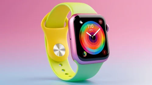 Stylish Smartwatch with Colorful Gradient Face