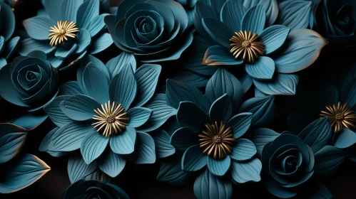 Teal and Blue Floral Arrangement