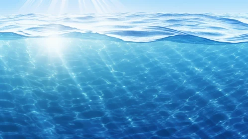 Blue Underwater Scene with Sunlight Sparkle