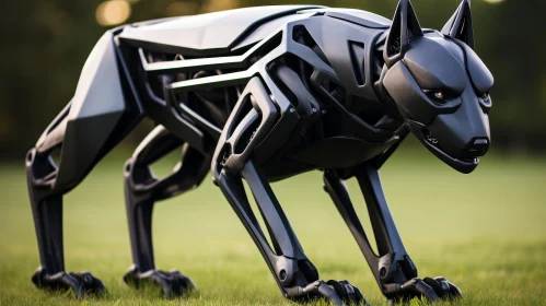 Quadrupedal Robot Dog in Aerodynamic Design on Grass Field