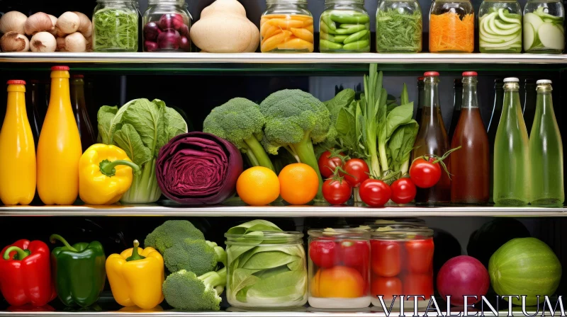 Healthy Food Refrigerator Display AI Image