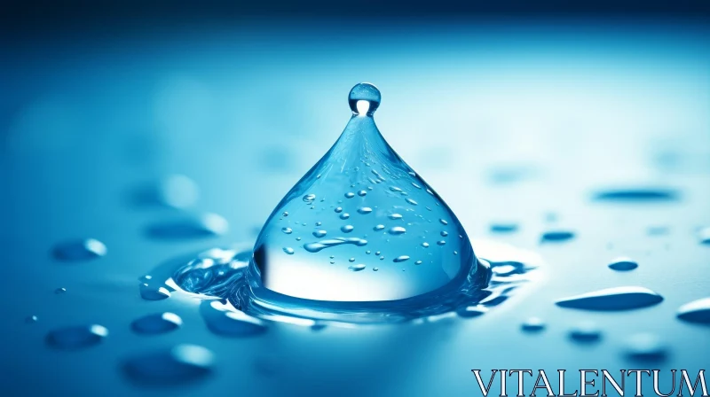Serene Water Drop Close-Up AI Image