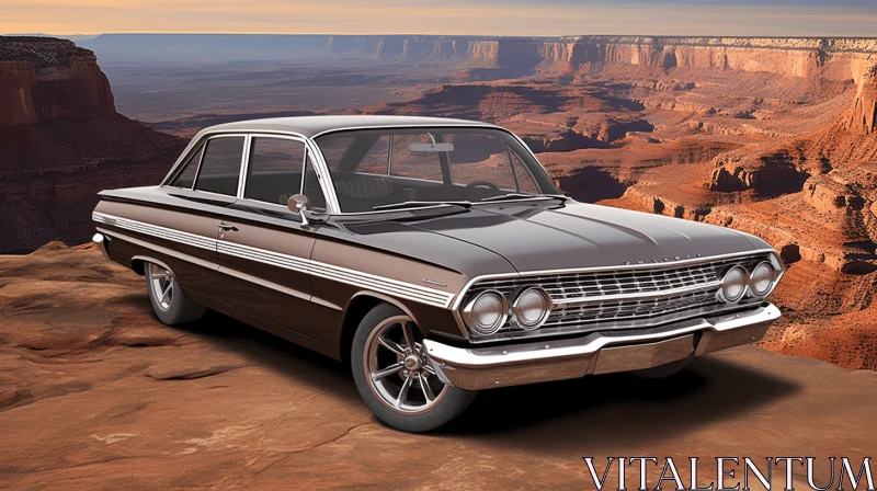Vintage Chevrolet Impala Sedan in the Desert | Classic American Cars AI Image