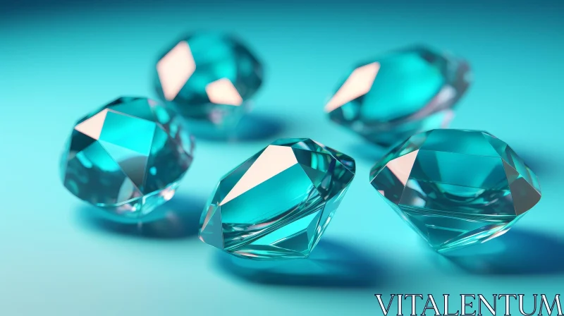Blue Diamonds on Soft Background AI Image