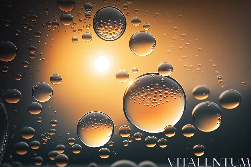 Captivating Water Bubbles: A Realistic Perspective of Inclement Weather AI Image