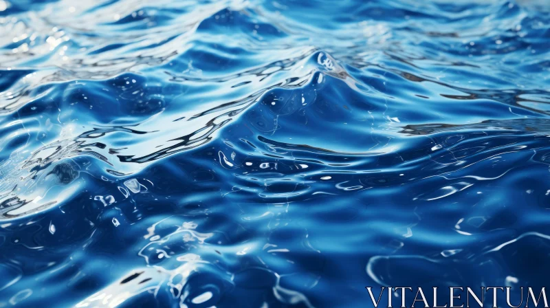 Deep Blue Water Surface 3D Rendering AI Image