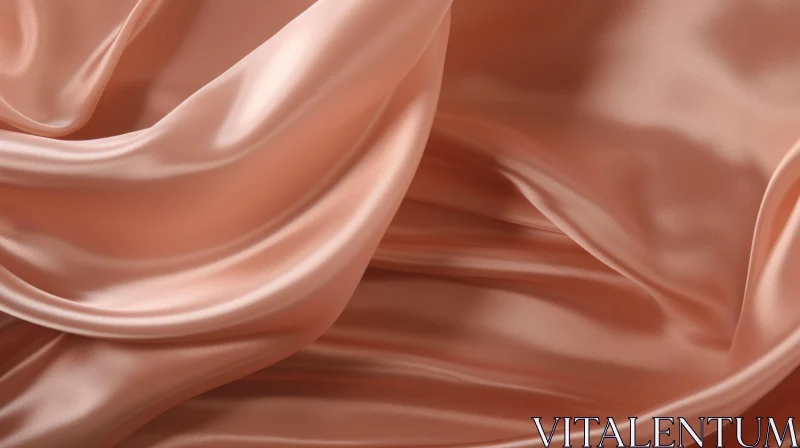 Luxurious Peach-Colored Silk Fabric Texture AI Image