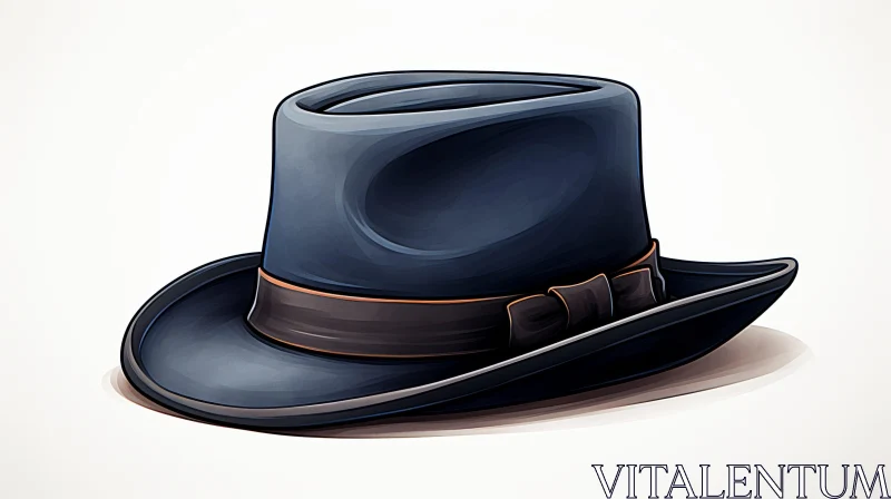 Stylish Blue Hat Vector Illustration AI Image