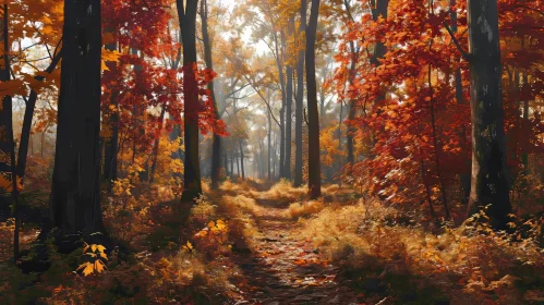 Tranquil Autumn Forest Landscape