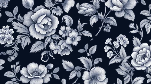 Blue Floral Seamless Pattern