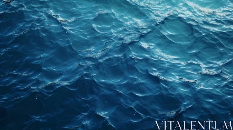 AI ART Deep Blue Ocean Surface with Rippling Waves