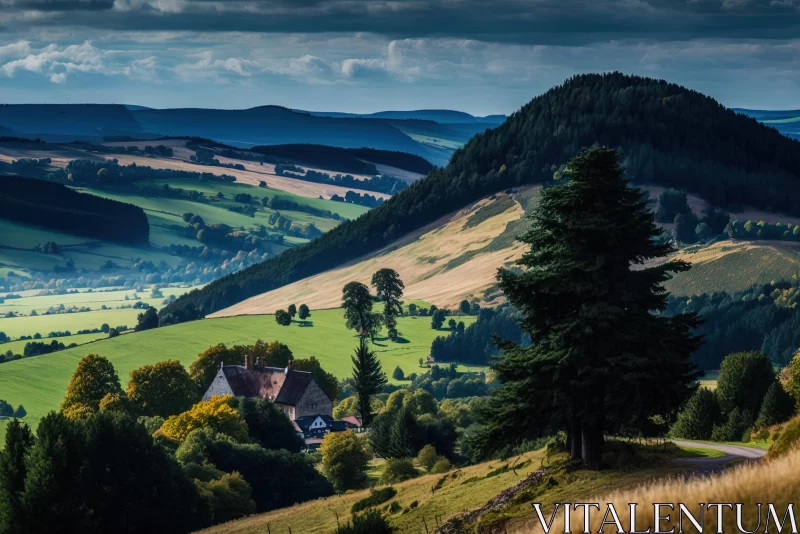 Enchanting Valley in Forest: Traditional British Landscapes AI Image