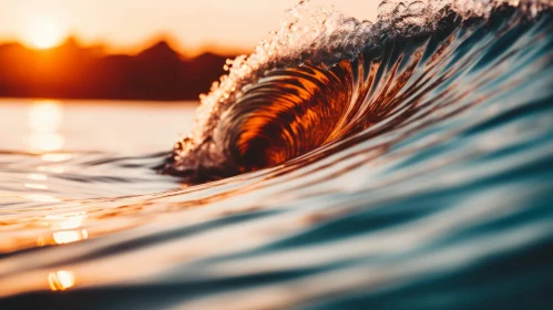 Golden Wave at Sunset - Nature's Beauty Captured