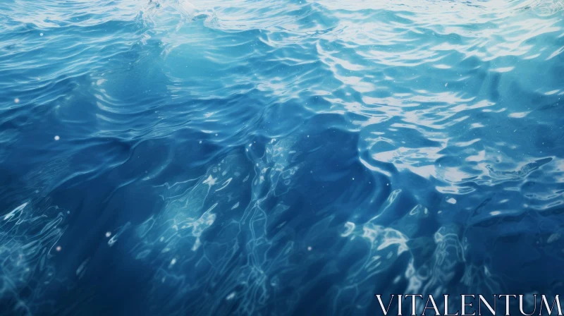 AI ART Tranquil Ocean Surface - Blue Water Photo