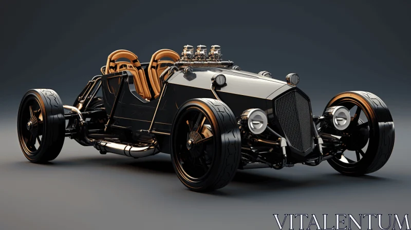 Vintage Race Car with Unique Features | Steampunk-inspired Design AI Image