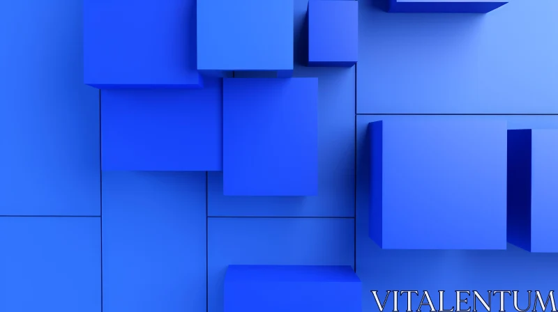 AI ART Blue 3D Cubes Background | Contemporary Geometric Design