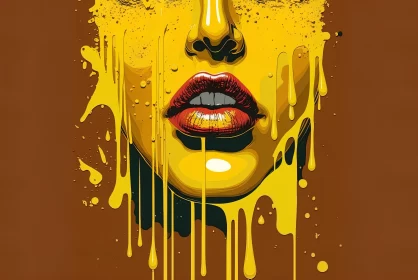 Golden Hues: A Highly Detailed Pop Art-Inspired Illustration