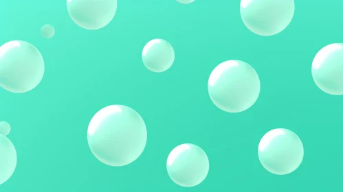 Green 3D Glossy Spheres Background