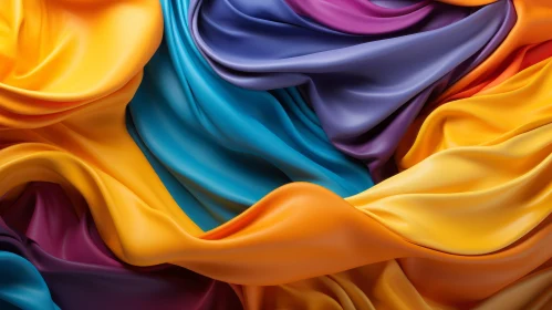 Luxurious Crumpled Satin Fabric - 3D Render