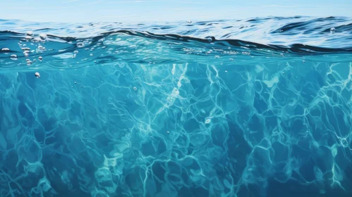 Underwater Scene Painting - Blue Water Realism