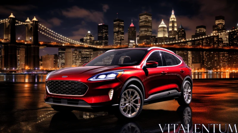 2020 Ford Escape Front View at Night - Captivating and Elegant AI Image