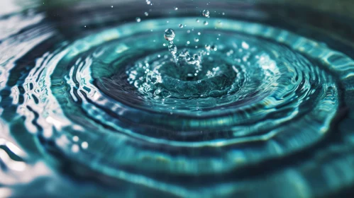 Blue Water Drop Close-up