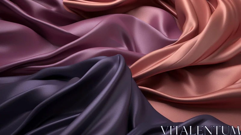Elegant Silk Fabric Waves in Purple, Pink, and Brown AI Image
