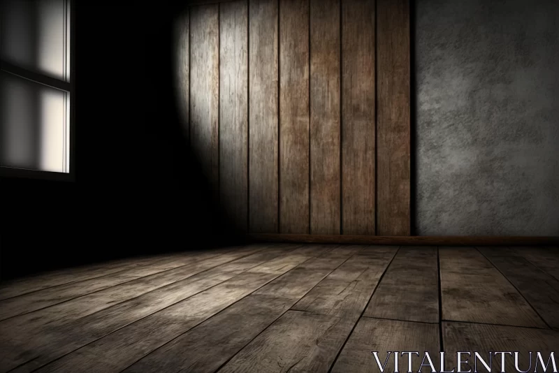 Empty Wooden Room with Wooden Floor | Realistic and Naturalistic Textures AI Image