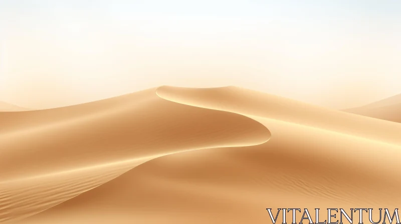 AI ART Tranquil Desert Sand Dunes under Blue Sky