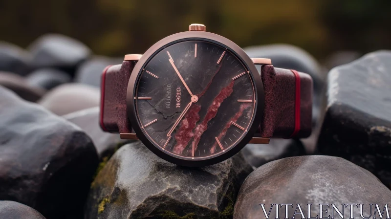 Unique Wristwatch on Rocks - Valentin Brand O304R AI Image