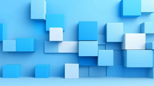 Blue and White Geometric Pattern | 3D Rendering
