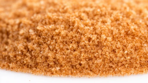 Brown Sugar Crystals Texture on White Background