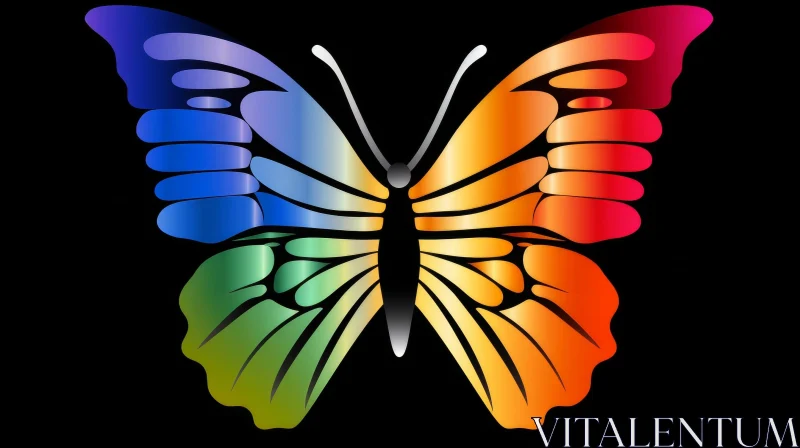 AI ART Colorful Butterfly Vector Illustration